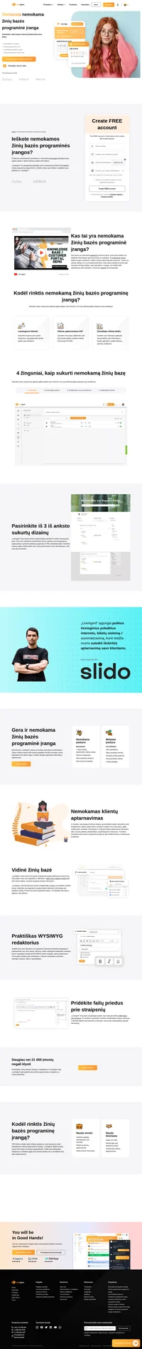 Jei ieškote nemokamos žinių bazės, „LiveAgent“ gali ją nemokamai pasiūlyti Sužinokite daugiau apie mūsų pagalbos centrą.