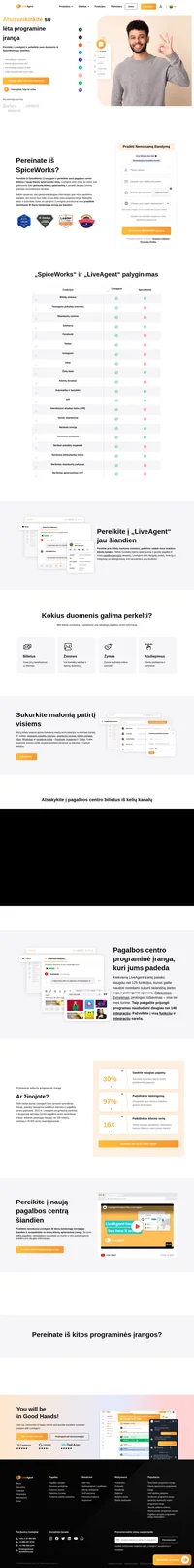 Pereikite iš SpiceWorks į LiveAgent nemokamai šiandien. Mes galime perkelti visus jūsų bilietus, kontaktus, agentų profilius, atsiliepimus ir dar daugiau.
