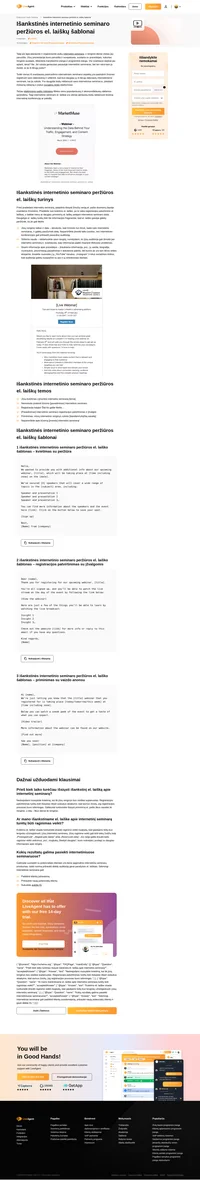 Pasinaudokite mūsų patraukliais išankstinės internetinio seminaro peržiūros el. laiškų šablonais, kurie padidins jūsų internetinio seminaro registracijas ir dalyvavimą.