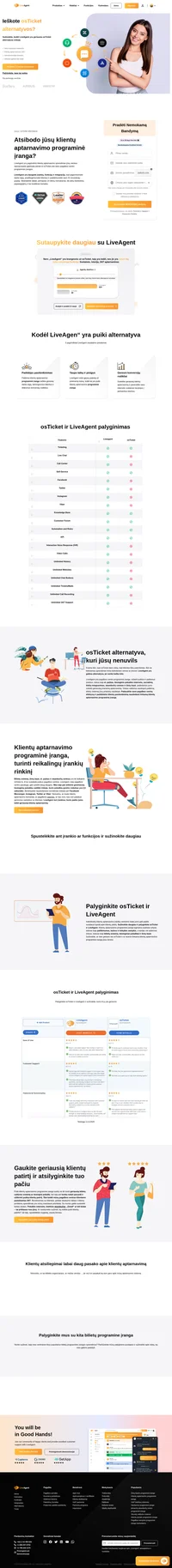 Ieškote tinkamos osTicket alternatyvos? Palyginkite LiveAgent ir osTicket dabar ir gaukite geresnę klientų aptarnavimo programinę įrangą jau šiandien.