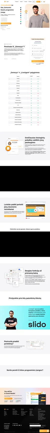 Norite pereiti iš „Genesys“? „LiveAgent“ gali padėti jums pereiti į mūsų pagalbos centrą nemokamai.