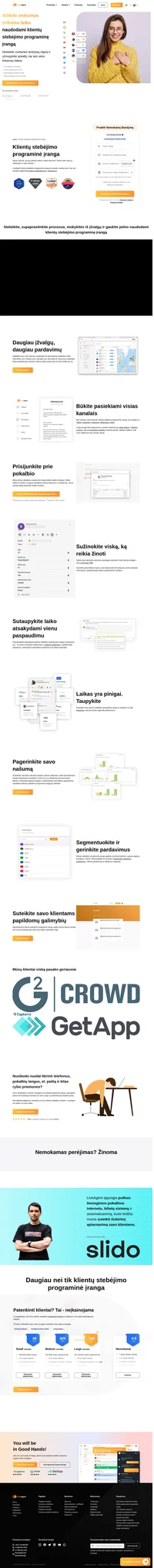 Išbandykite geriausią klientų stebėjimo programinę įrangą rinkoje. LiveAgent nuolat pripažįstama geriausia klientų stebėjimo priemone mažoms ir vidutinėms įmonėms.