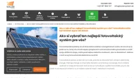 SOLAR SYSTEM, odborníci na technológie z oblasti solárnej energie .Kompletné dodanie fotovoltaickej elektrárne na kľúč. Najväčšia ponuka fotovoltaických systémov na Slovensku. Solarsystem.sk Ako si vybrať ten najlepší fotovoltaický systém pre vás? Fotovoltaika môže byť riešením aj pre váš domov Fotovoltaika