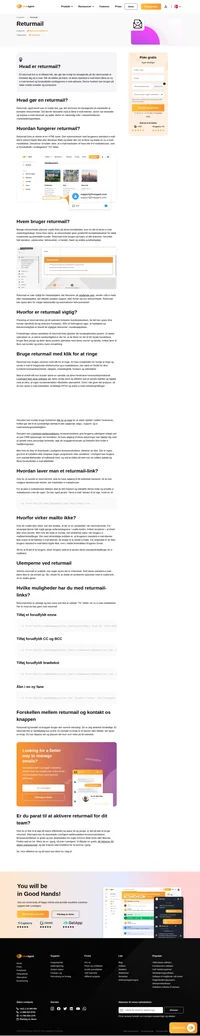 Begynd at bruge returmail-funktionen, som gør det muligt for kunderne nemt at kontakte dig ved blot at klikke på linket på hjemmesiden.