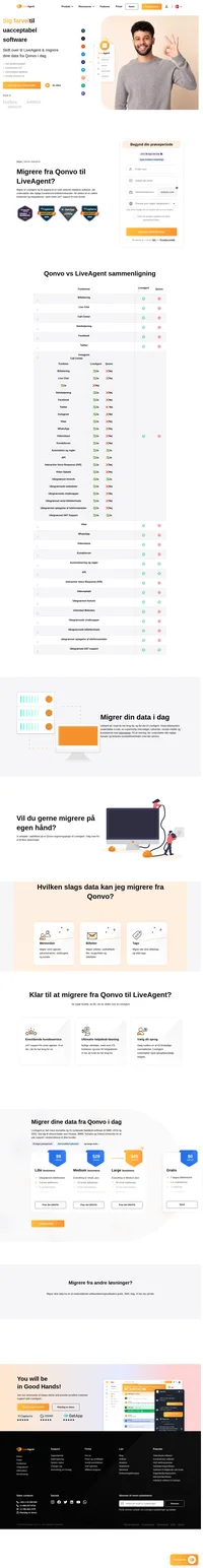 Ønsker du at migrere dine data fra Qonvo til en anden løsning? Kig på LiveAgent og se fordelene. Start din gratis prøveperiode i dag.
