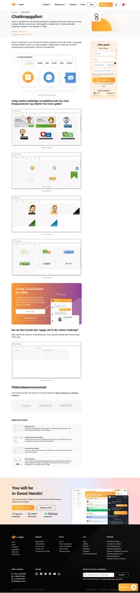 Giv en bedre kundeservice ved at placere en chatknap hvor som helst på dit websted. Vælg fra vores Live chat-knapgalleri med det samme.