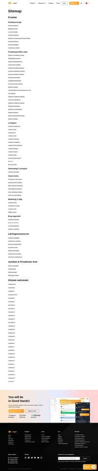 Leder du efter en specifik webside på LiveAgent-webstedet? Tag et kig på vores sitemap for hurtigt at finde den information, du søger.