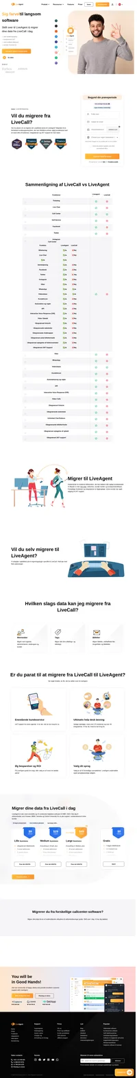 Vil du migrere fra LiveCall? Vi har dig dækket! kontakt LiveAgent supportteam og begynd at migrere dine data i dag gratis.
