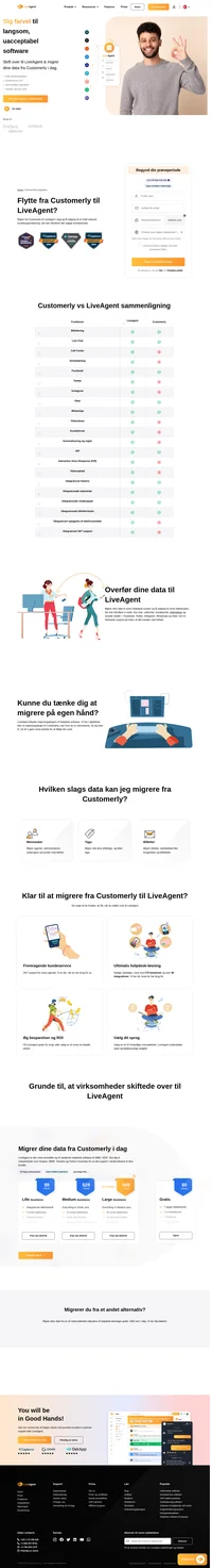 Ønsker du at migrere dine data fra Customerly til en anden løsning? Tag et kig på LiveAgent og se fordelene. Start din gratis prøveperiode i dag.