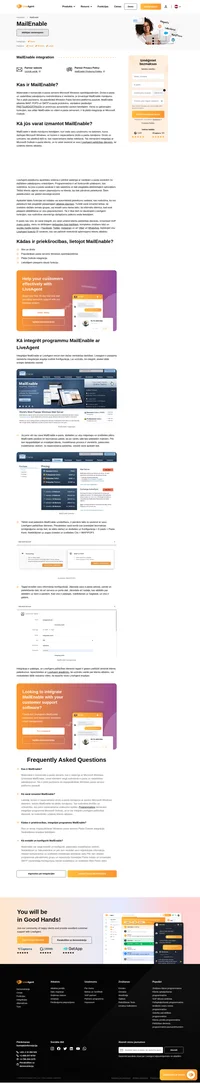 Mailenable ir vispopulārākais Microsoft Windows e-pasta serveris. Tas nemanāmi integrējas ar Outlook un LiveAgent.