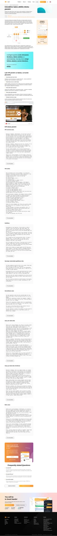 Iedvesmojieties no biežāk izmantotajām interaktīvajām balss atbildēm (IVR) un izveidojiet pats savas! Uzziniet mūsdienu populārākos atbilžu tekstus!