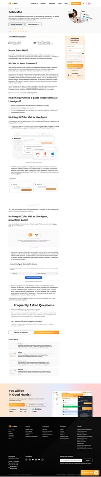 Zoho Mail integrācija ļauj sekot līdzi notikumiem un daudz kam citam no programmas LiveAgent. Integrējiet to, izmantojot Zapier, un iegūstiet papildu priekšrocības.