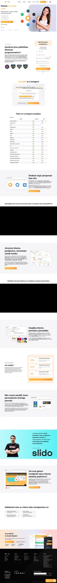 LiveAgent ir lieliska alternatīva Tidio ar īpaši ātru tiešsaistes čatu un daudzkanālu pieteikumu apstrādes sistēmu par godīgu cenu.