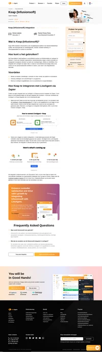 Beheer uw klantenrelaties met Infusionsoft-integratie en houd belangrijke informatie bij vanaf uw dashboard.