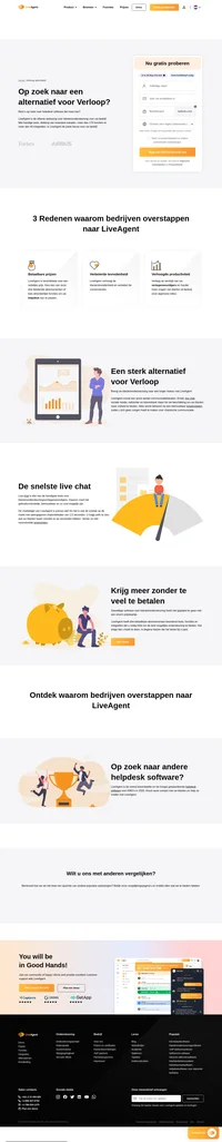 LiveAgent is de ultieme klantenondersteuningsoplossing voor uw bedrijf. Met handige tools, dekking van meerdere kanalen en meer dan 175 functies, is LiveAgent de juiste keuze voor uw bedrijf. De chatwidget van Liveagent is de snelste op de markt, met chatweergavesnelheden van 2,5 seconden.