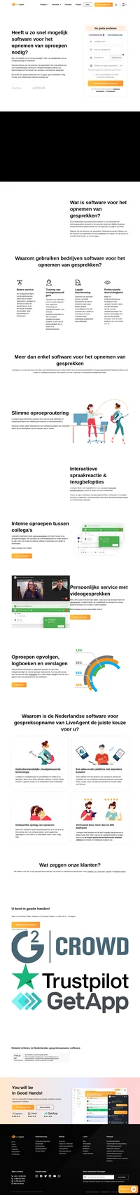 De software voor gespreksopname van LiveAgent kan een onbeperkt aantal gespreksopnames opslaan. U kunt ze op elk moment raadplegen voor juridische doeleinden of voor kwaliteitsborgingsdoeleinden.