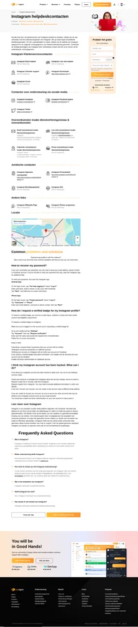 Contact opnemen met de Instagram-klantenservice via email, live chatondersteuning, telefoonnummer, sociale media-ondersteuning en selfservice-ondersteuning.