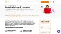 Contact opnemen met de klantenservice van GoDaddy via email, live chatondersteuning, telefoonnummer, sociale media-ondersteuning en selfservice-ondersteuning.