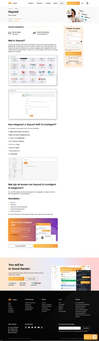 Voyced is een Europese VoIP-provider met service in meer dan 165 landen wereldwijd. Meer informatie over de integratie van Voyced in LiveAgent.