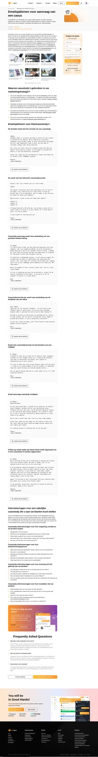 Vraag eenvoudig goedkeuring van een casus aan en stel de juiste vragen om casussen te maken die bezoekers van uw website in tevreden klanten zullen veranderen.