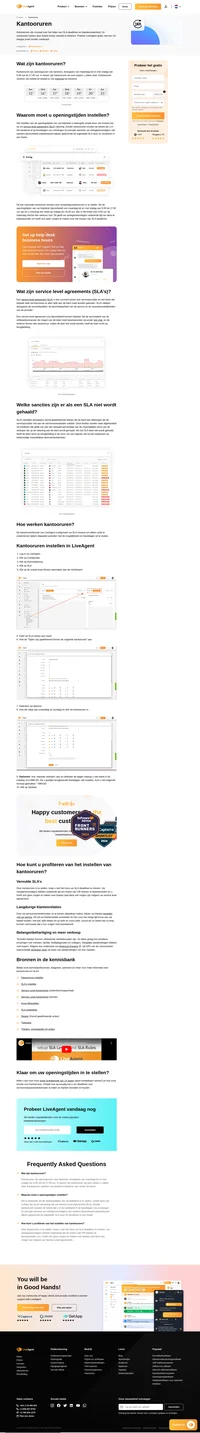 LiveAgent's Kantooruren configureert uw SLA-niveaus om alleen actie te ondernemen tijdens gespecificeerde perioden met de mogelijkheid om feestdagen uit te sluiten. Lees verder.