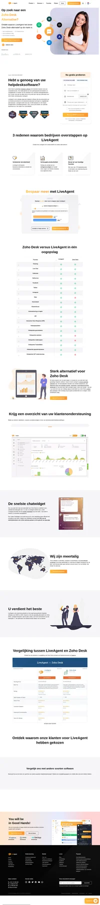 Op zoek naar een alternatief voor Zoho Desk? LiveAgent is wellicht de juiste oplossing voor u. Ontdek meer dan 179 helpdeskfuncties en de snelste chatwidget.