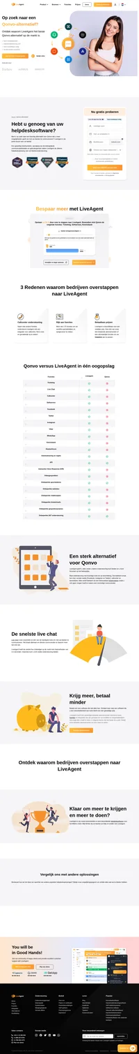 LiveAgent is een krachtig alternatief voor Qonvo. Het biedt een geweldig ticketsysteem en dekking van de belangrijkste communicatiekanalen.