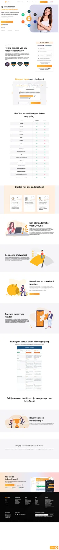 LiveAgent biedt meer dan 175 handige functies, de snelste live chatwidget op de markt. Een callcenter en zelfs integraties van kanalen zoals Instagram.