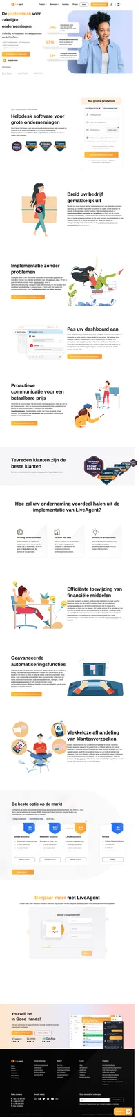 Liveagent is de meest beoordeelde en de hoogst gewaardeerde helpdesk software voor KMO's in 2019. Grote bedrijven halen hun rendement op investering vaak snel uit LiveAgent met realtime typeweergave.