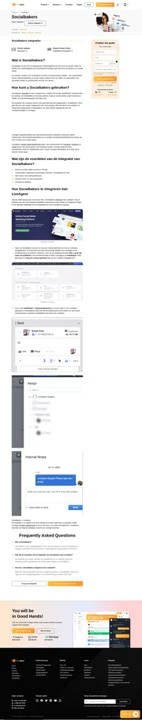 Volg uw sociale media-accounts op, analyseer statistieken en blijf verbonden met de integratie van Socialbakers voor LiveAgent.