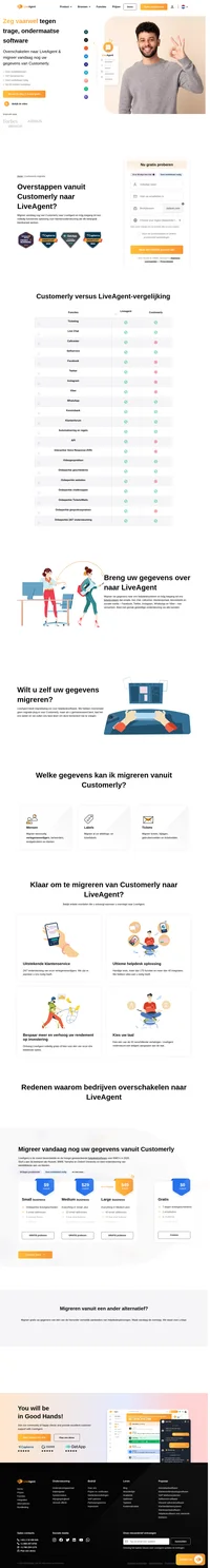 Wilt u uw gegevens van Customerly naar een andere oplossing migreren? Bekijk LiveAgent en zie de voordelen. Start vandaag nog met uw gratis proefperiode.