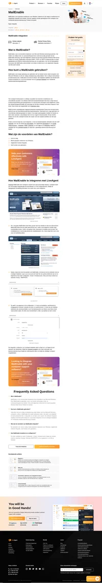 MailEnable is de meest populaire emailserver die beschikbaar is voor Microsoft Windows. Het integreert naadloos met Outlook en LiveAgent.