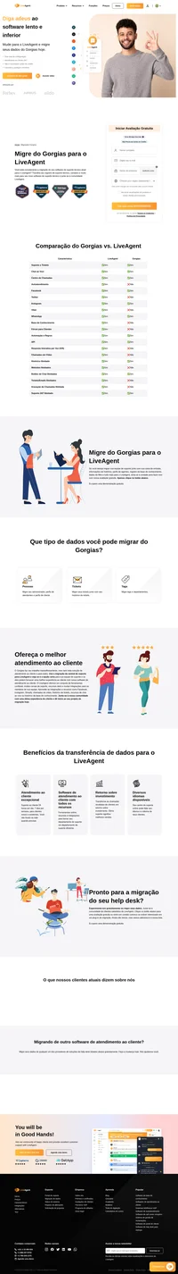 Quer migrar do Gorgias? Experimente a migração gratuita para o LiveAgent. Podemos migrar todas as suas pessoas, tickets, tags e muito mais gratuitamente.