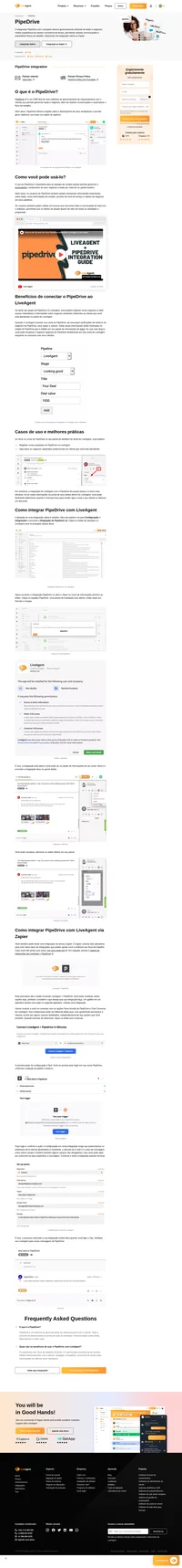 Acompanhe seus leads e propostas com a integração do PipeDrive para o LiveAgent. Esta integração reúne todos os seus dados em um único dashboard para facilitar seu fluxo de trabalho.