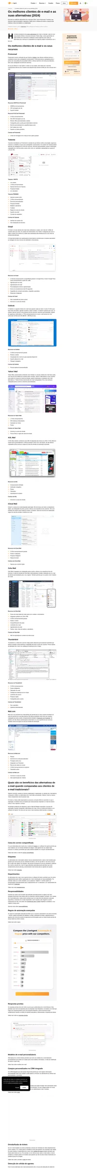 Descubra os melhores clientes de email e as melhores alternativas de email para empresários autônomos, start-ups, pequenas e médias empresas e corporações