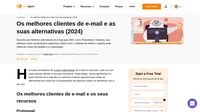 Descubra os melhores clientes de email e as melhores alternativas de email para empresários autônomos, start-ups, pequenas e médias empresas e corporações