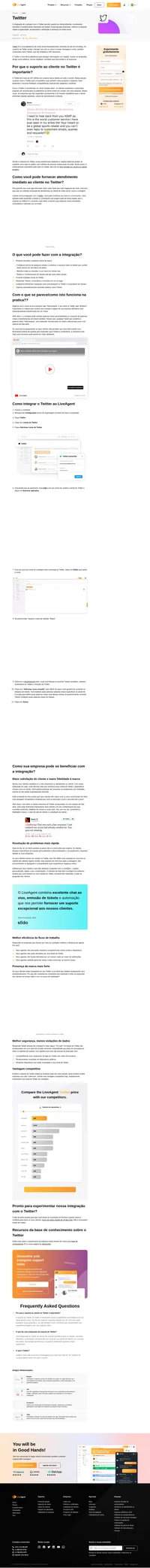 Conecte o Twitter ao help desk LiveAgent e monitore menções e tweets da marca. Responda e comente em tempo real de dentro do seu painel.