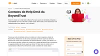 Como entrar em contato com o atendimento ao cliente da BeyondTrust por e-mail, suporte por chat ao vivo, número de telefone, suporte de mídia social e suporte de autoatendimento.