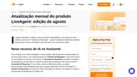 Descubra o que há de novo no LiveAgent: imagens embutidas corrigidas, anexos de tickets redesenhados e um próximo recurso de IA chamado “Gerador de Respostas”.