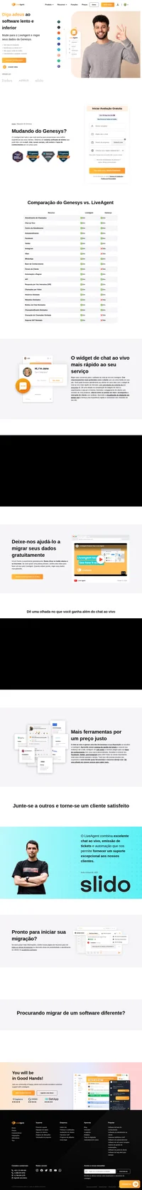 Migrando do Genesys? O LiveAgent pode ajudá-lo com a migração para nossa solução definitiva de help desk, gratuitamente.