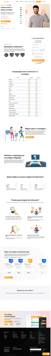 LiveAgent oferece gratuitamente uma migração do Intercom, totalmente executada pela nossa equipe de suporte técnico. Transferir os seus dados do Intercom para o LiveAgent é rápido.