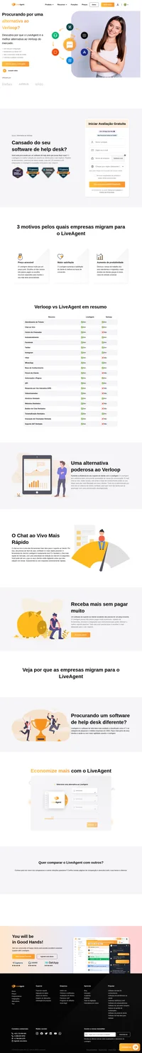 LiveAgent é a solução definitiva de suporte ao cliente com mais de 175 recursos e o widget de chat mais rápido do mercado (velocidade de exibição de 2,5s).