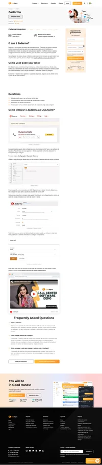 Zadarma é um provedor de VoIP baseado em nuvem para o seu call center de help desk LiveAgent. Integre-os para fornecer suporte por telefone aos seus clientes.