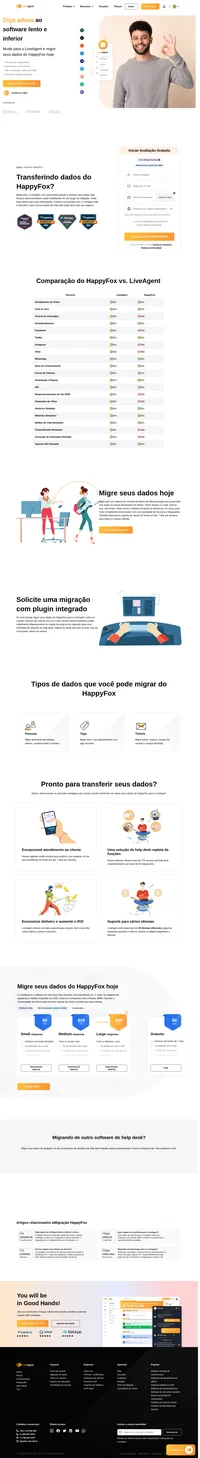 LiveAgent oferece uma migração de dados do HappyFox gratuita que é totalmente executada por nossa equipe de suporte técnico. Migre seus dados do HappyFox hoje.