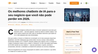 Descubra os melhores chatbots de IA para 2026. Explore o ChatGPT, LiveAgent AI Chatbot, Jasper e muito mais para impulsionar o suporte ao cliente e a criatividade.