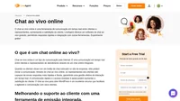 O chat online ao vivo é uma comunicação entre clientes e representantes do cliente em tempo real por meio de um chat online integrado.