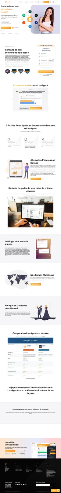 Se você está procurando por uma poderosa alternativa ao Kayako, considere usar LiveAgent. Ele possui o mais rápido widget de chat do mercado e mais de 179 recursos úteis de help desk.