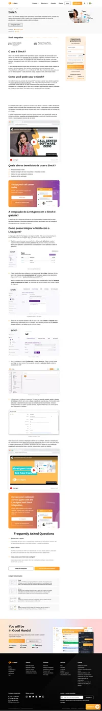 A integração do Sinch VoIP em sua central de atendimento LiveAgent pode ser feita em apenas alguns minutos. Saiba como em nosso artigo.