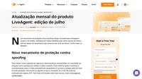 Descubra as novidades do LiveAgent em julho: um design revitalizado para mensagens de chat e chatbot nas redes sociais, além de um mecanismo de proteção contra spoofing.