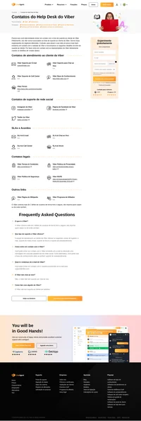 Como entrar em contato com o atendimento ao cliente do Viber por e-mail, suporte por chat ao vivo, número de telefone, suporte de mídia social e suporte de autoatendimento.